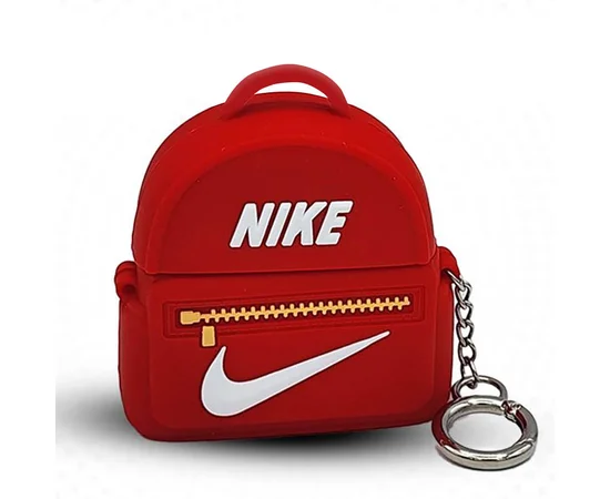 Силиконовый футляр Brand для наушников AirPods 1/2 + кольцо Nike Bag Red