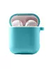 Силиконовый футляр с микрофиброй для наушников Airpods 1/2 Бирюзовый / Marine Green