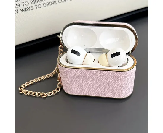 Шкіряний футляр Suitcase для навушників AirPods 3 Pink