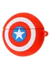 Силіконовий футляр Marvel & DC series для навушників AirPods Pro + каблучка Капітан Америка / Червоний