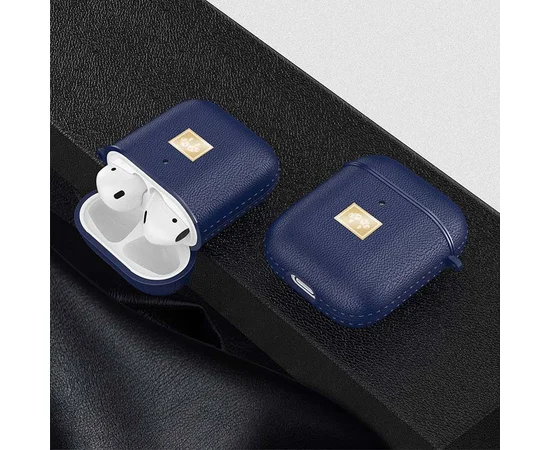 TPU футляр Leather Type для наушников AirPods 1/2 Синий