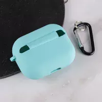 Силіконовий футляр з мікрофіброю для навушників Airpods Pro Бірюзовий / Marine Green