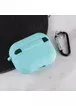 Силіконовий футляр з мікрофіброю для навушників Airpods Pro Бірюзовий / Marine Green