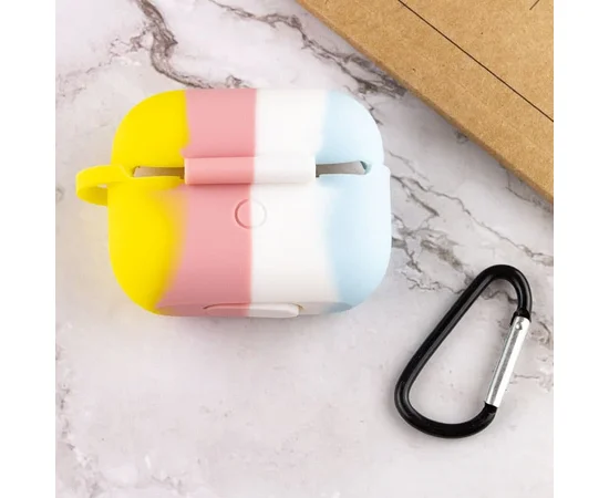 Силіконовий футляр Colorfull для навушників AirPods Pro Блакитний / Жовтий