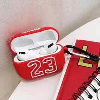 Силиконовый футляр Brand для наушников AirPods 3 + карабин Jordan Red