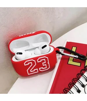 Силіконовий футляр Brand для навушників AirPods 3+ карабін Jordan Red