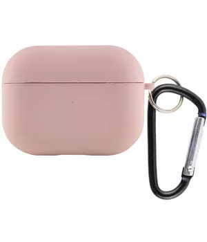 Силиконовый футляр с микрофиброй для наушников Airpods Pro Розовый / Pink Sand
