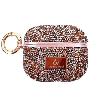 TPU чехол Bling World Rock Diamond для наушников AirPods Pro / Airpods Pro 2 Розовый