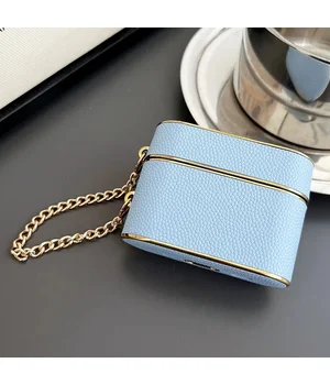 Шкіряний футляр Suitcase для навушників AirPods 3 Blue