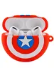 Силиконовый футляр Marvel & DC series для наушников AirPods Pro + кольцо Капитан Америка / Красный