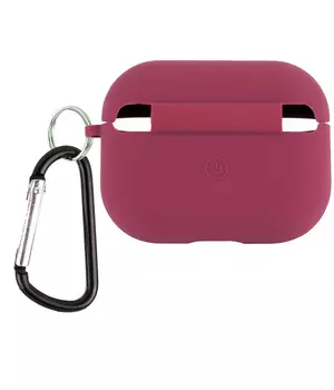 Силіконовий футляр з мікрофіброю для навушників Airpods Pro Бордовий / Plum