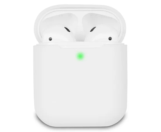 Силіконовий футляр для навушників AirPods 1/2 Білий / White