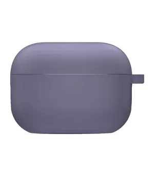 Силиконовый футляр с микрофиброй для наушников Airpods Pro Серый / Lavender Gray
