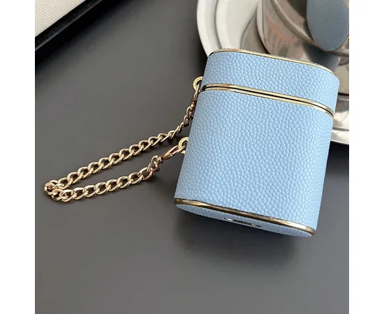 Шкіряний футляр Suitcase для навушників AirPods 1/2 Blue