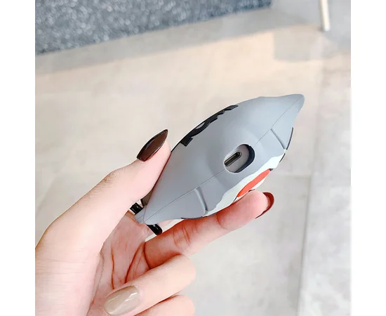 Силіконовий футляр Tom & Jerry series для навушників AirPods + карабін Том / Сірий