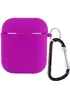 Силиконовый футляр с микрофиброй для наушников Airpods 1/2 Фиолетовый / Grape