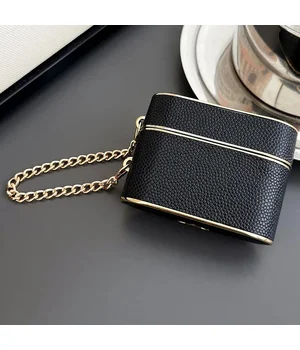 Шкіряний футляр Suitcase для навушників AirPods 3 Black