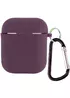 Силиконовый футляр с микрофиброй для наушников Airpods 1/2 Фиолетовый / Elderberry