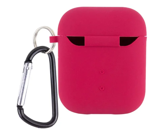 Силіконовий футляр з мікрофіброю для навушників Airpods 1/2 Червоний / Rose Red