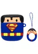 Силіконовий футляр Marvel & DC series для навушників AirPods + кільце Супермен / Синій