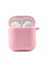 Силиконовый футляр с микрофиброй для наушников Airpods 1/2 Розовый / Pink