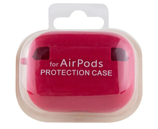 Силиконовый футляр с микрофиброй для наушников Airpods Pro Красный / Rose Red