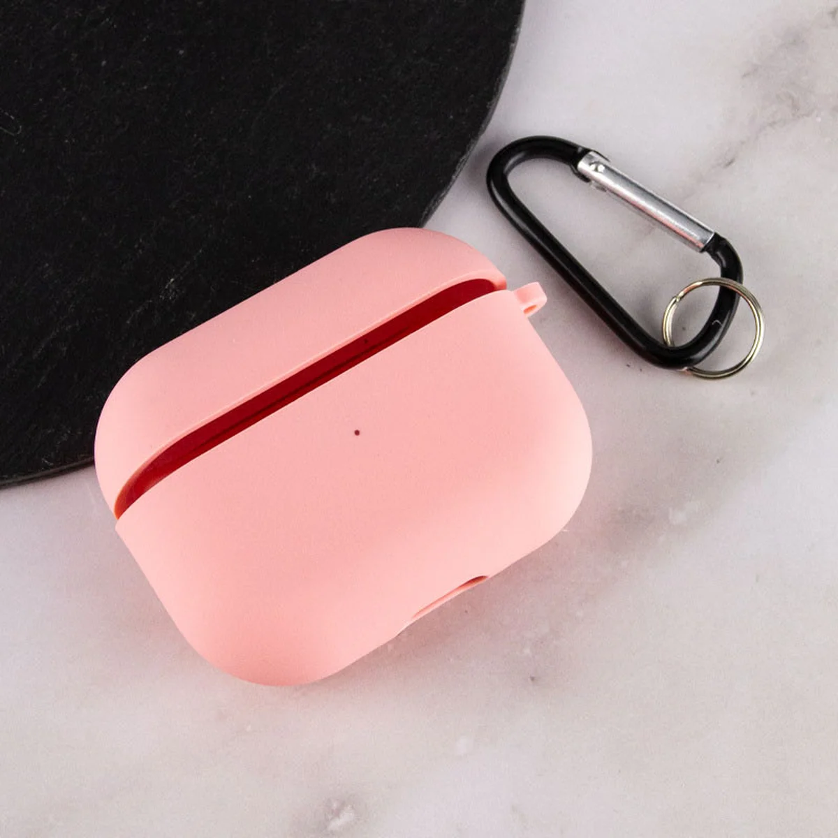 Силиконовый футляр с микрофиброй для наушников Airpods Pro Розовый / Pink
