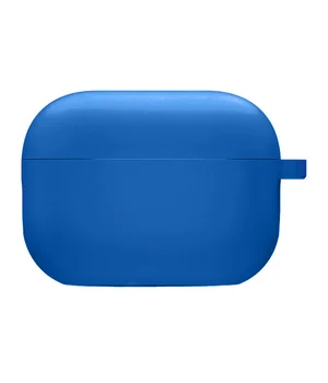 Силиконовый футляр с микрофиброй для наушников Airpods Pro Синий / Royal blue