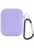 Силиконовый футляр с микрофиброй для наушников Airpods 1/2 Сиреневый / Dasheen