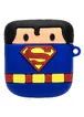 Силиконовый футляр Marvel & DC series для наушников AirPods + кольцо Супермен/Синий
