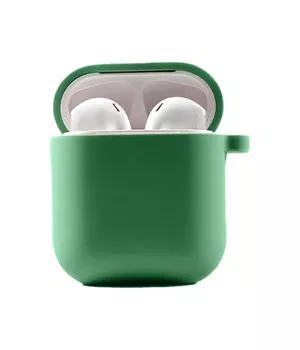 Силиконовый футляр с микрофиброй для наушников Airpods 1/2 Зеленый / Spearmint