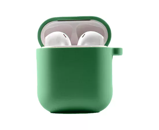 Силіконовий футляр з мікрофіброю для навушників Airpods 1/2 Зелений / Spearmint