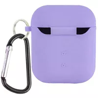 Силіконовий футляр з мікрофіброю для навушників Airpods 1/2 Бузковий / Dasheen