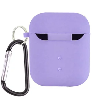 Силиконовый футляр с микрофиброй для наушников Airpods 1/2 Сиреневый / Dasheen