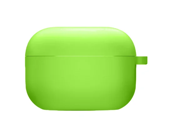 Силиконовый футляр с микрофиброй для наушников Airpods Pro Салатовый / Neon green
