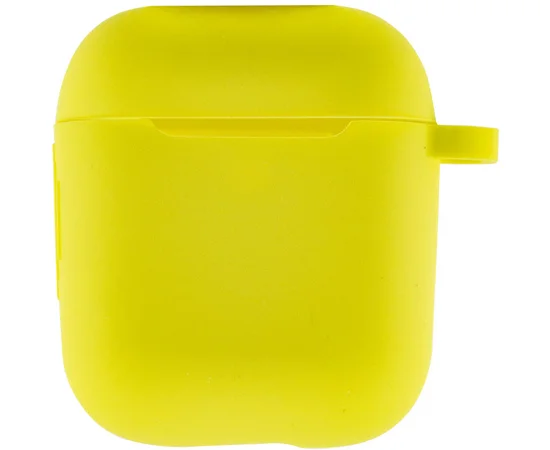 Силиконовый футляр New с карабином для наушников Airpods 1/2 Желтый / Bright Yellow