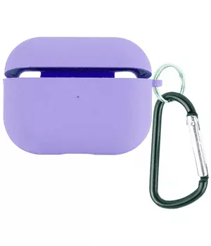 Силіконовий футляр з мікрофіброю для навушників Airpods Pro Бузковий / Dasheen