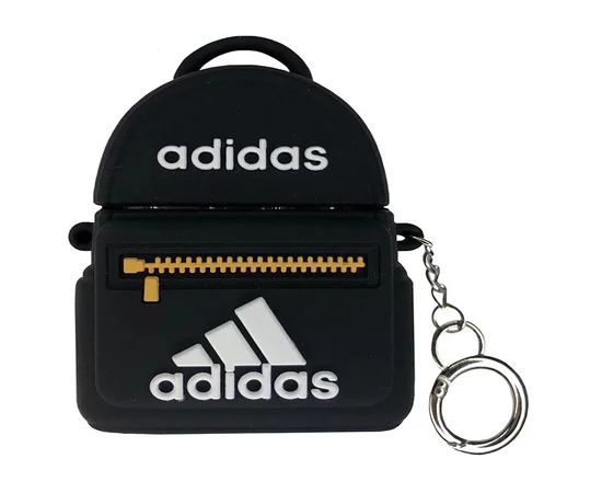 Силіконовий футляр Brand для навушників AirPods Pro + кільце Adidas Bag Black