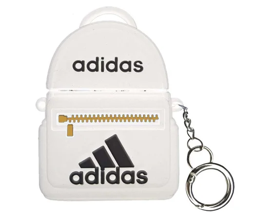 Силіконовий футляр Brand для навушників AirPods 1/2 + кільце Adidas Bag White