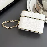 Шкіряний футляр Suitcase для навушників AirPods 3 White