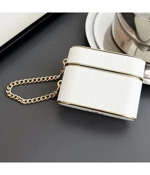 Кожаный футляр Suitcase для наушников AirPods 3 White
