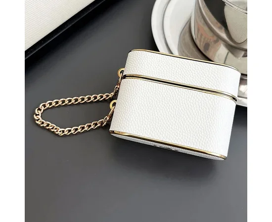 Кожаный футляр Suitcase для наушников AirPods 3 White