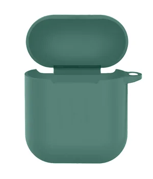 Силиконовый футляр New с карабином для наушников Airpods 1/2 Зеленый / Pine green