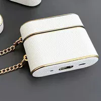 Шкіряний футляр Suitcase для навушників AirPods 3 White