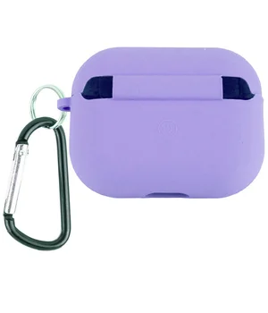 Силіконовий футляр з мікрофіброю для навушників Airpods Pro Бузковий / Dasheen