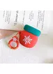 Силиконовый футляр Happy New Year с кольцом для наушников AirPods Варежка / Красный
