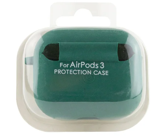 Силіконовий футляр з мікрофіброю для навушників Airpods 3 Зелений / Pine Needle