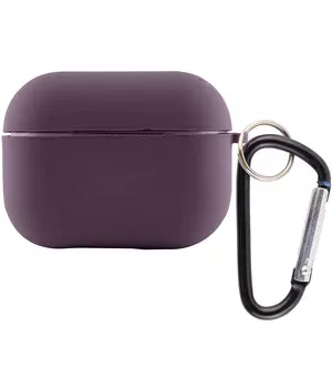 Силиконовый футляр с микрофиброй для наушников Airpods Pro Фиолетовый / Elderberry