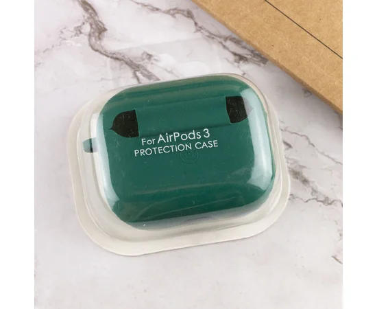 Силіконовий футляр з мікрофіброю для навушників Airpods 3 Зелений / Pine Needle