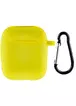 Силиконовый футляр New с карабином для наушников Airpods 1/2 Желтый / Bright Yellow